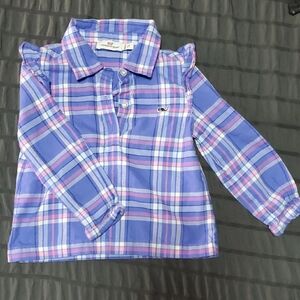 Vineyard Vines Kids Plaid Shirt - Blue and Pink